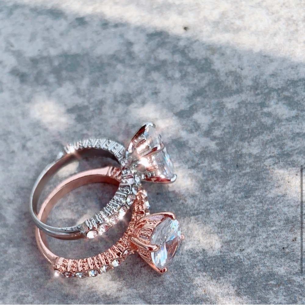 2Ct Oval Cut Lab Diamond Silver Engagement Ring - Picture 8 of 15